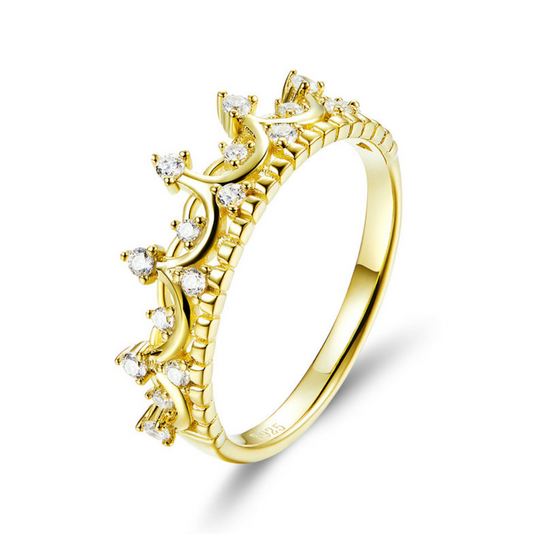 Guld kron ring - Drottningens ring 18k plätering