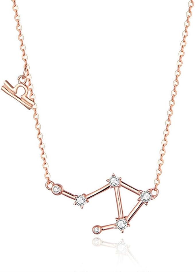 Horoskop, Stjärntecken, halsband, Rosé Guld, S925